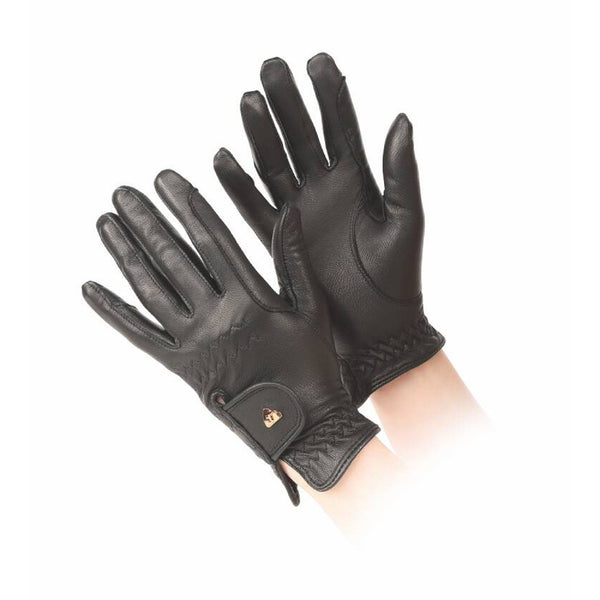 Aubrion Leather Riding Gloves - Child Black
