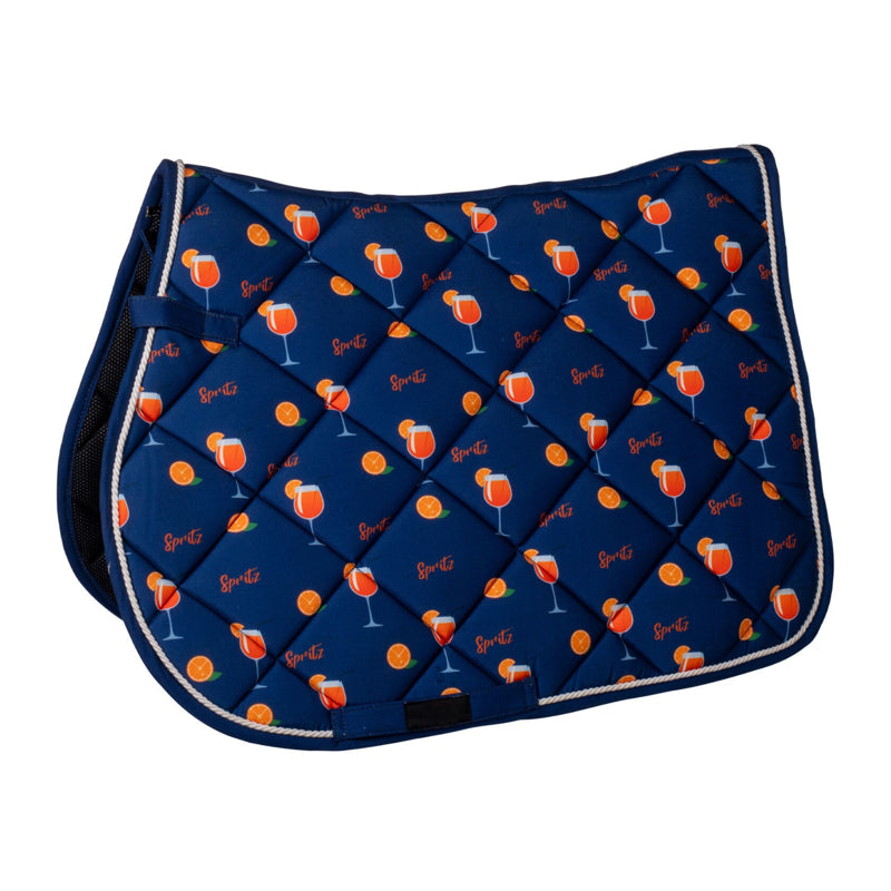 HKM Splash GP Saddle Pad - Dark Blue/Orange