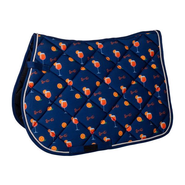 HKM Splash GP Saddle Pad - Dark Blue/Orange
