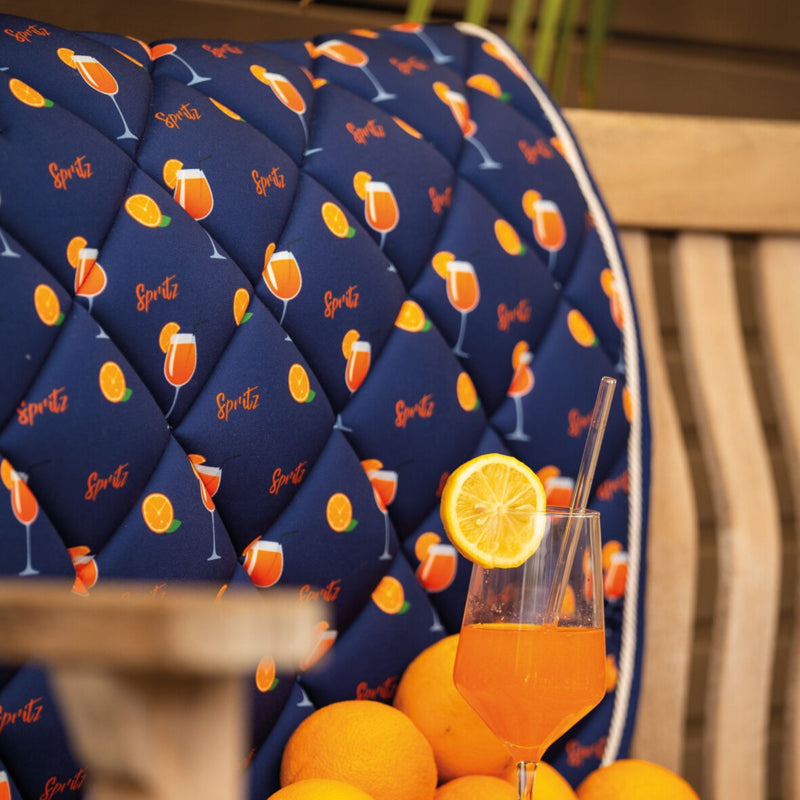 HKM Splash GP Saddle Pad - Dark Blue/Orange