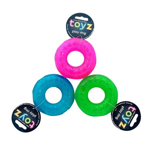 PETFACE TOYZ PLAY RING BLUE O/S