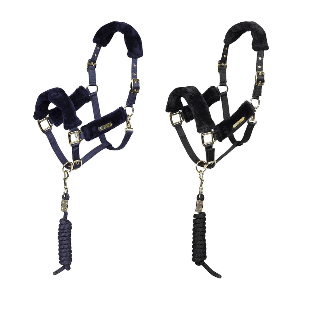 ARMA Faux Fur Headcollar and Lead Rope - Black