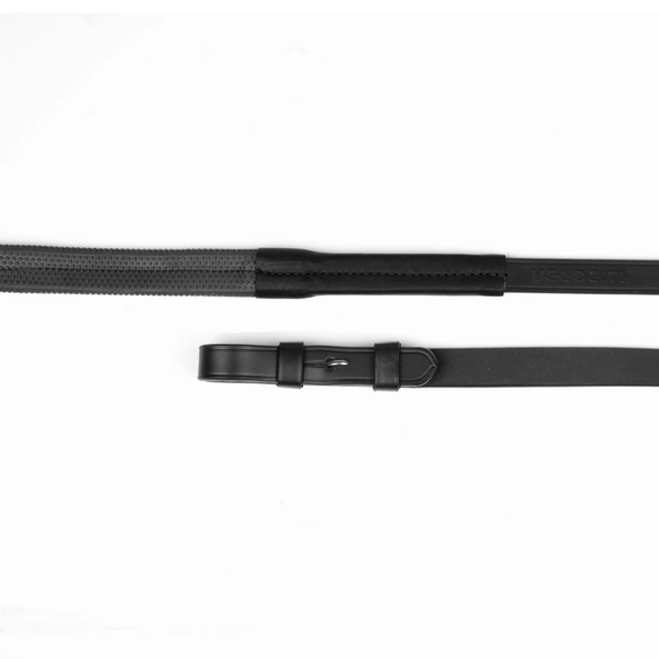 Lusso Nylon Insert Rubber Grip Reins - Black