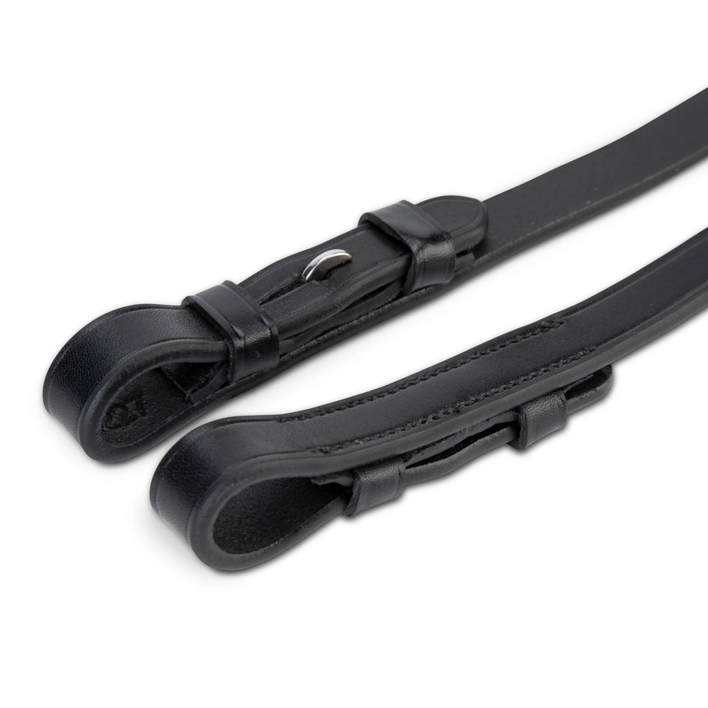 Lusso Nylon Insert Rubber Grip Reins - Black