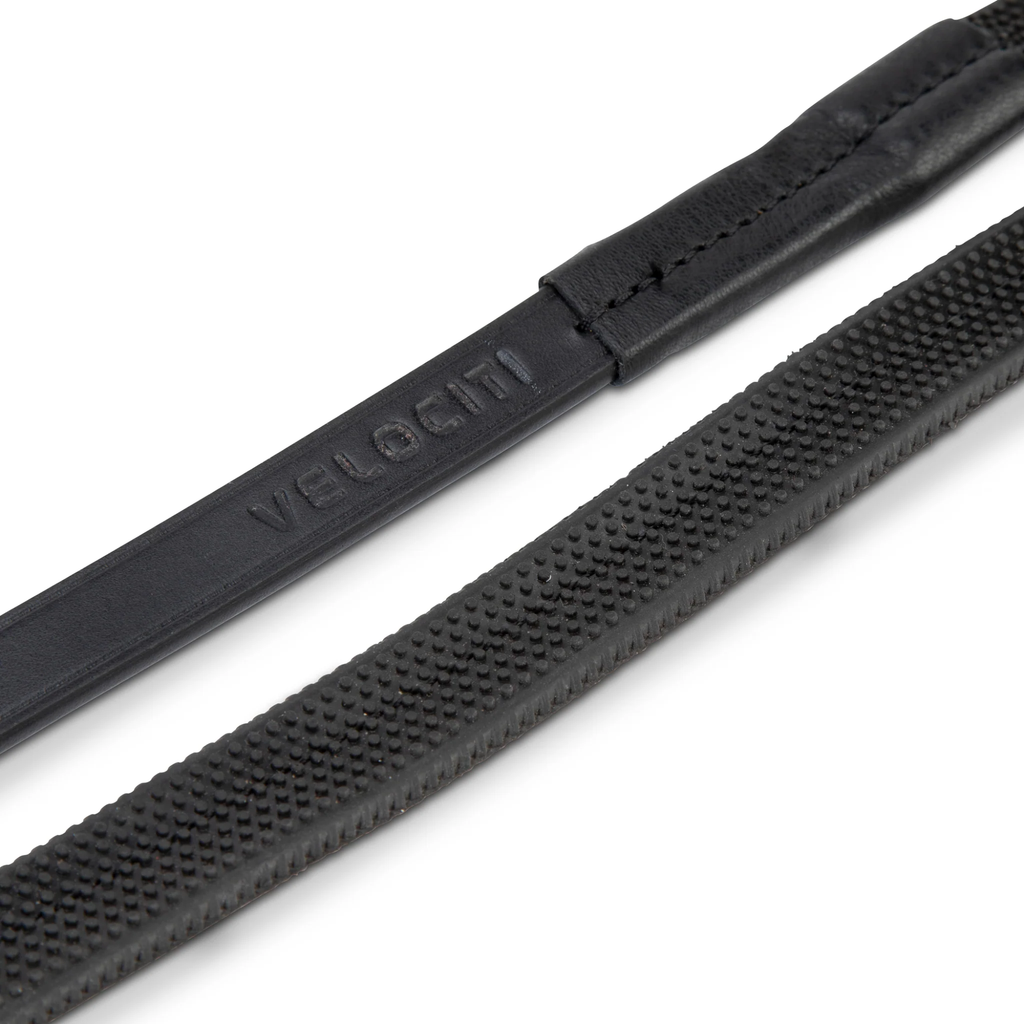 Lusso Nylon Insert Rubber Grip Reins - Black