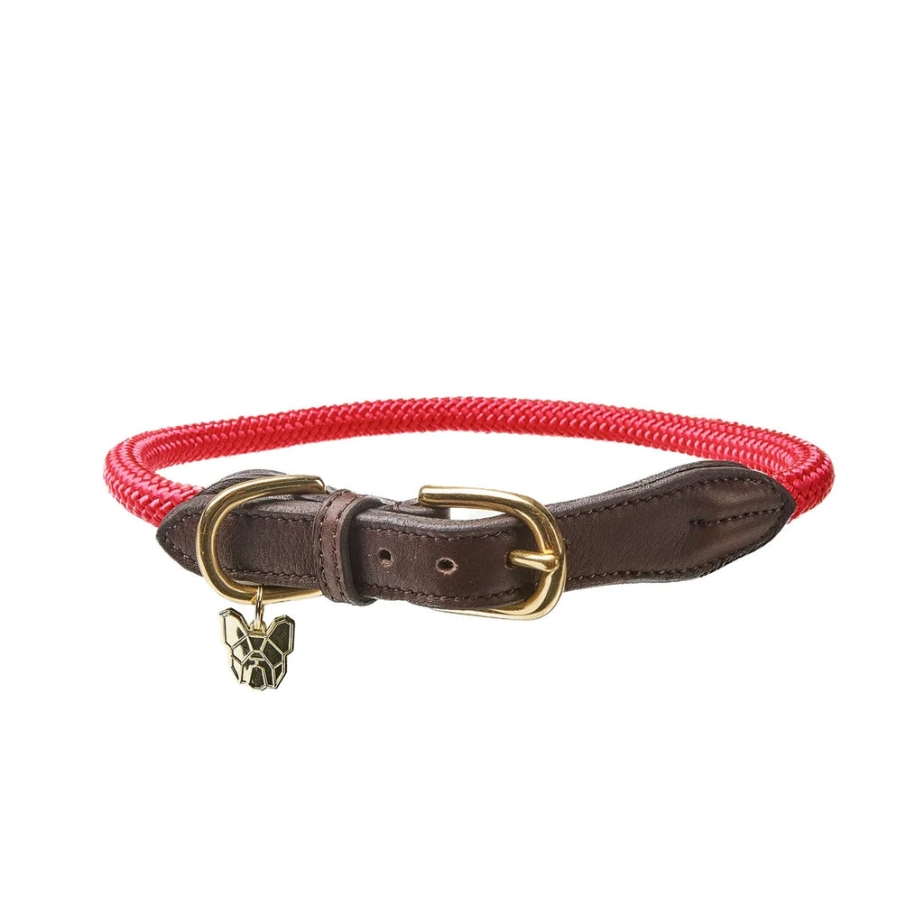 Digby and Fox Fine Rope Collar - Red