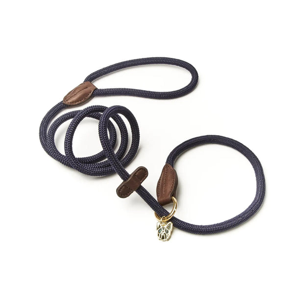 Digby and Fox Fine Rope Slip Lead - Navy
