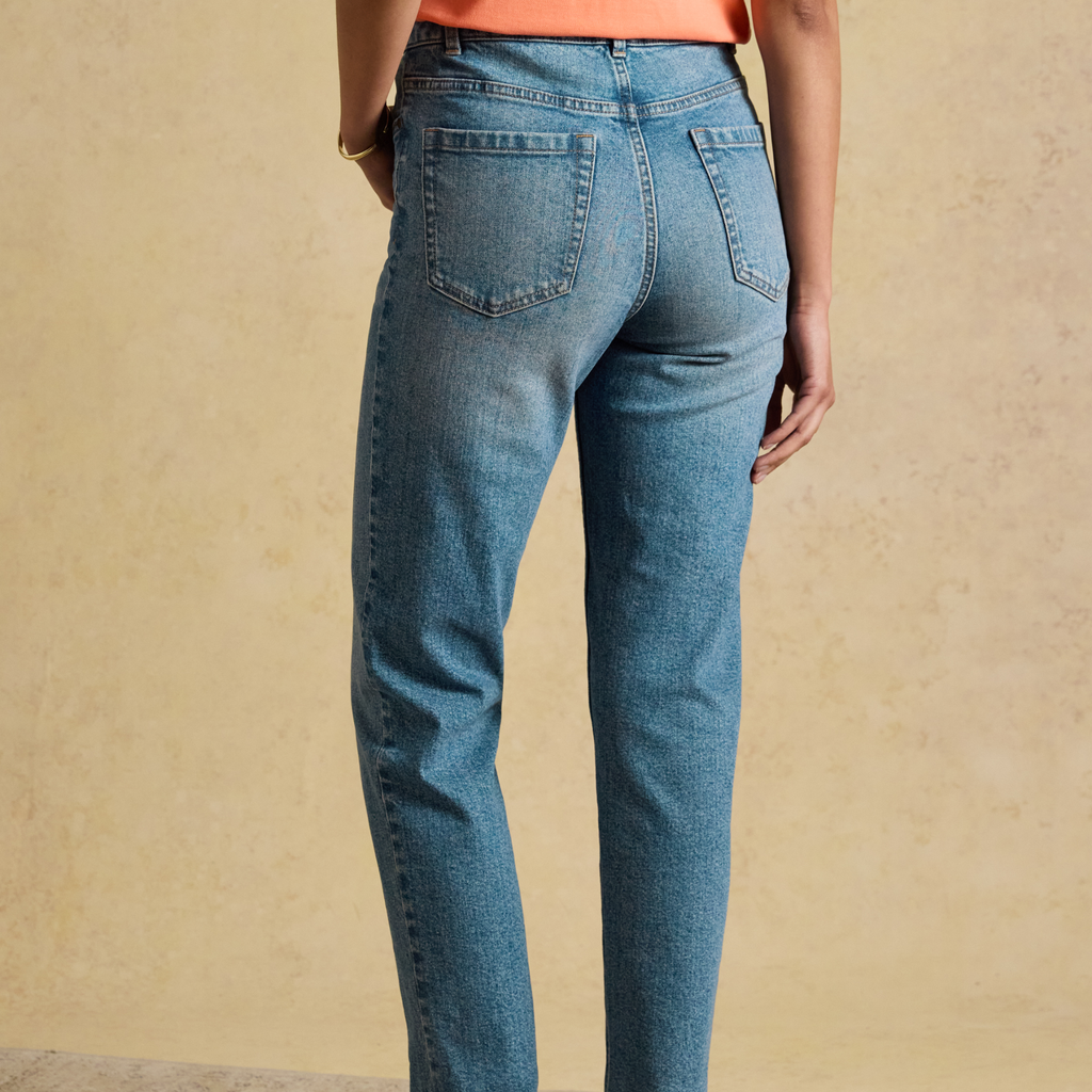 Joules Ladies Slim Straight Jean - Mid Blue