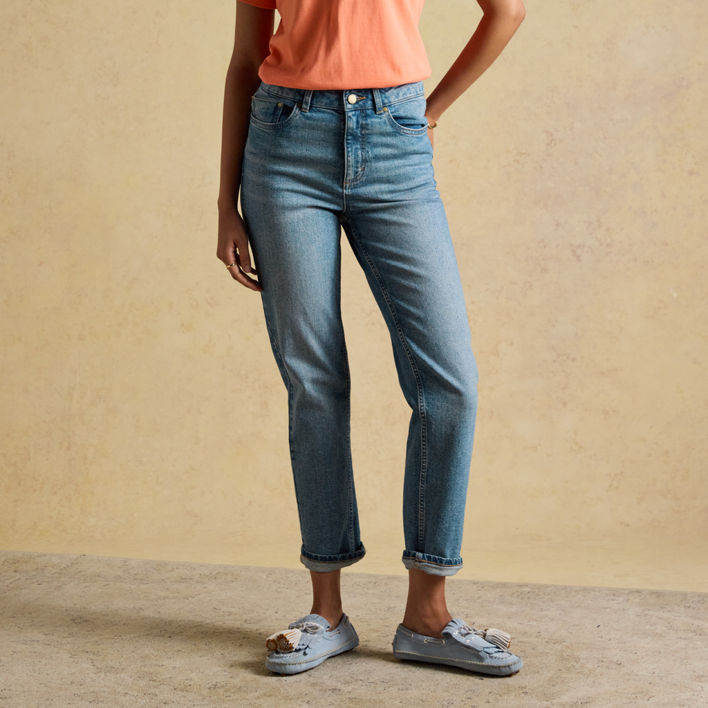 Joules Ladies Slim Straight Jean - Mid Blue