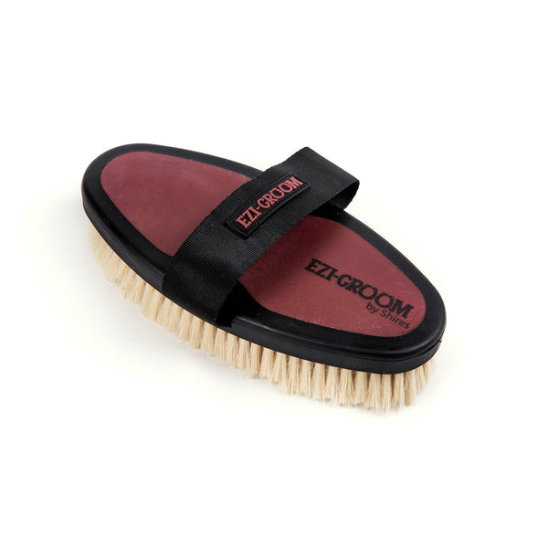 EZI-GROOM Grip Body Brush With Goat Hair - Burgundy