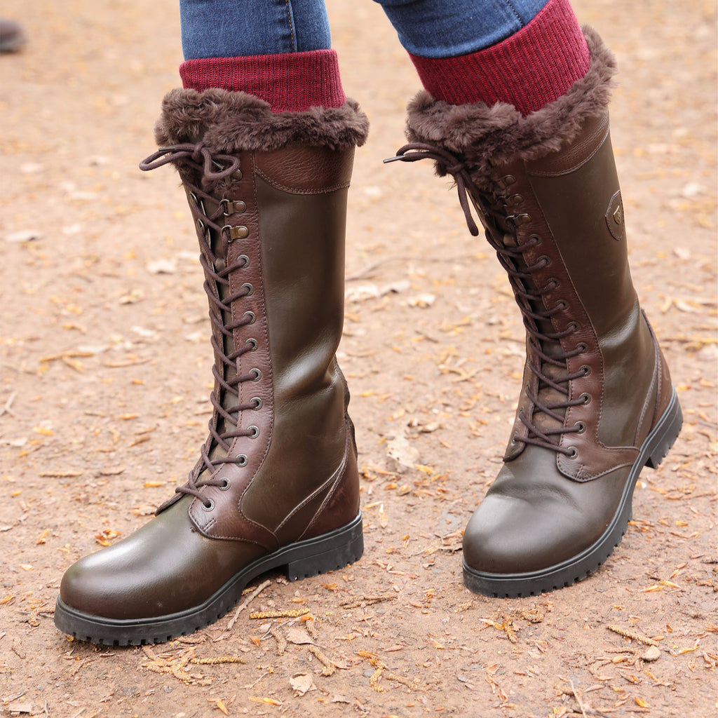 Moretta Nola Lace Country Boots - Brown