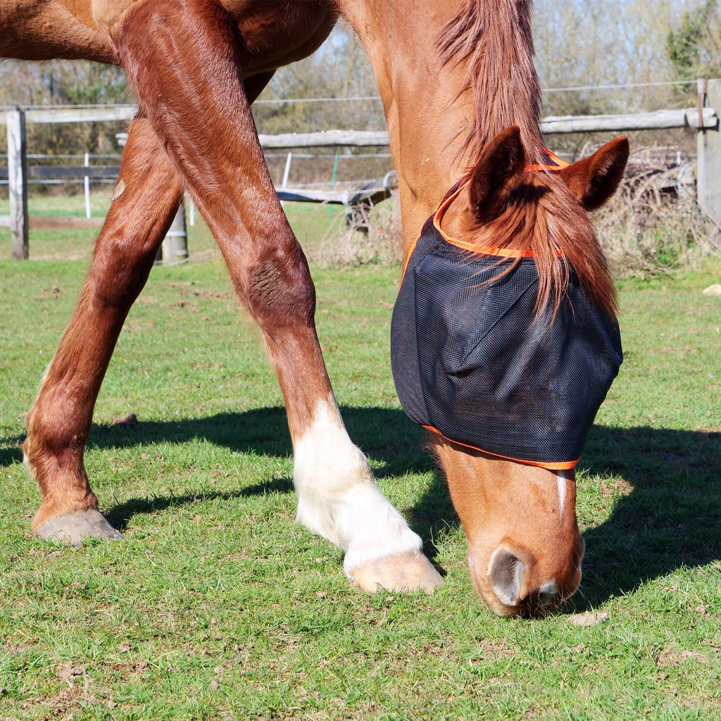 Equilibrium Field Relief Midi Fly Mask Without Ears - Black/Orange