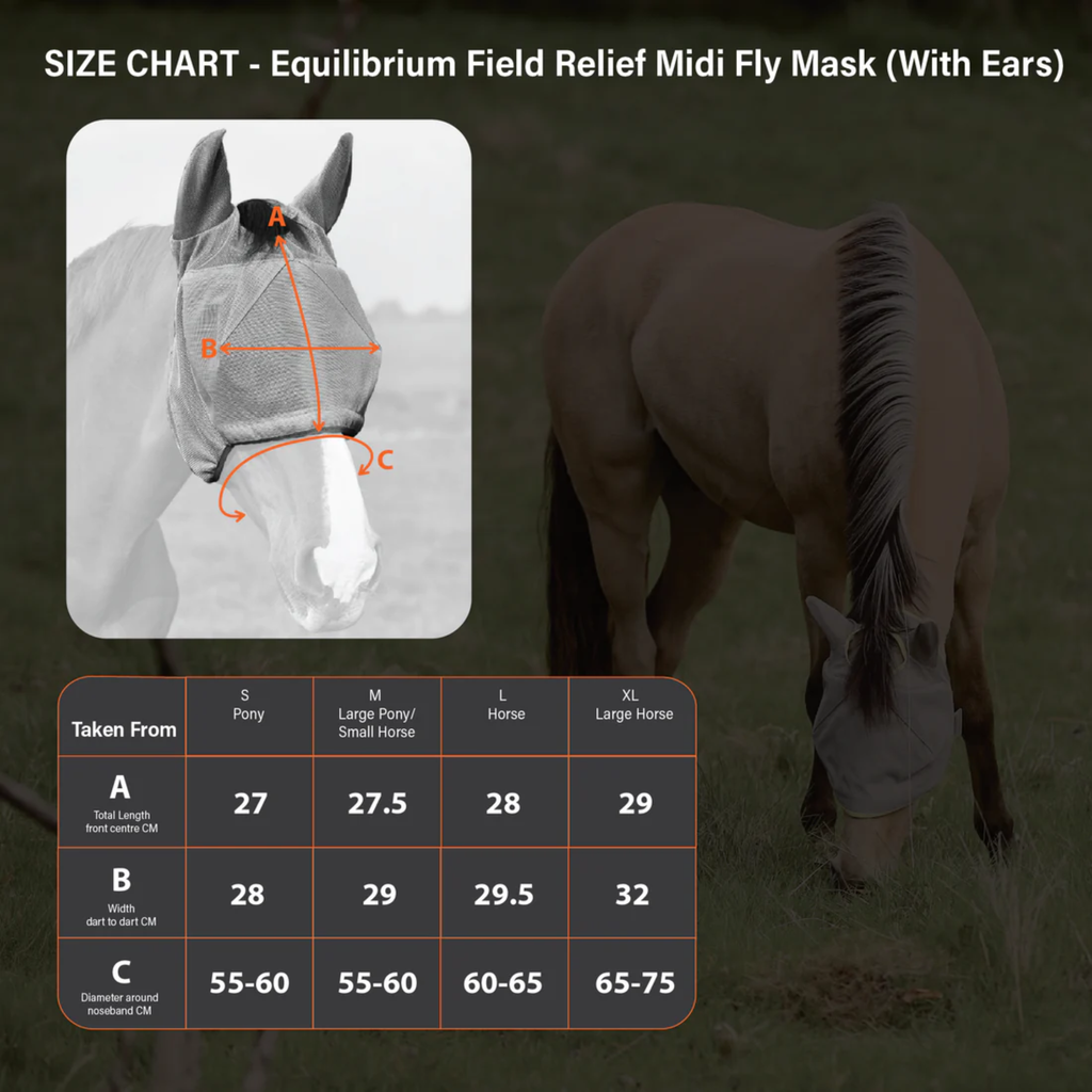Equilibrium Field Relief Midi Fly Mask With Ears - Black