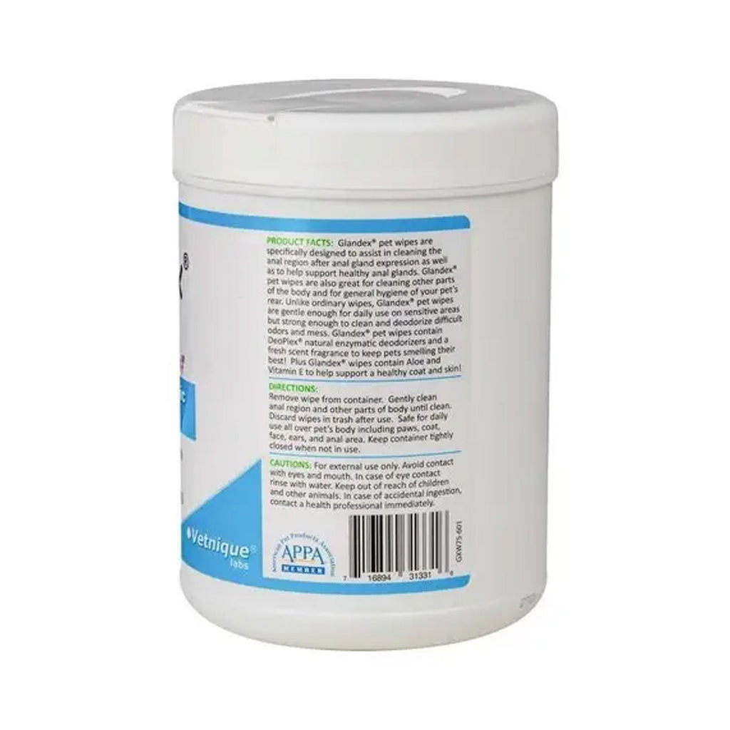Glandex Anal Pet Wipes - 75 pack
