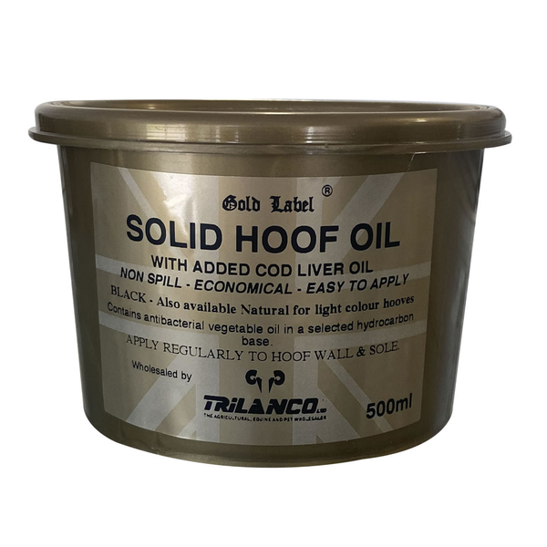 Gold Label Solid Hoof Oil - Black 500ml