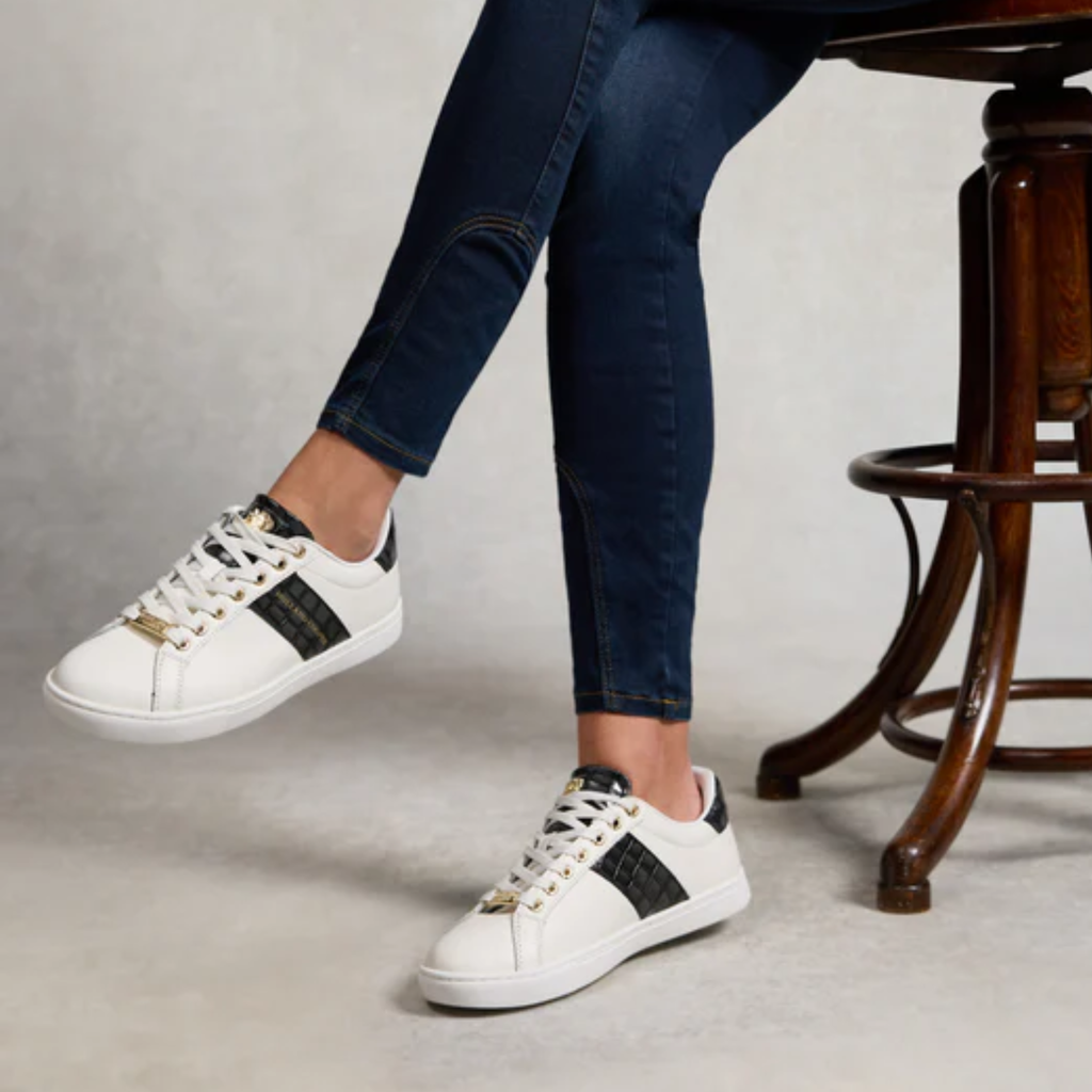 Holland Cooper Knightsbridge Court Trainer - Black Croc