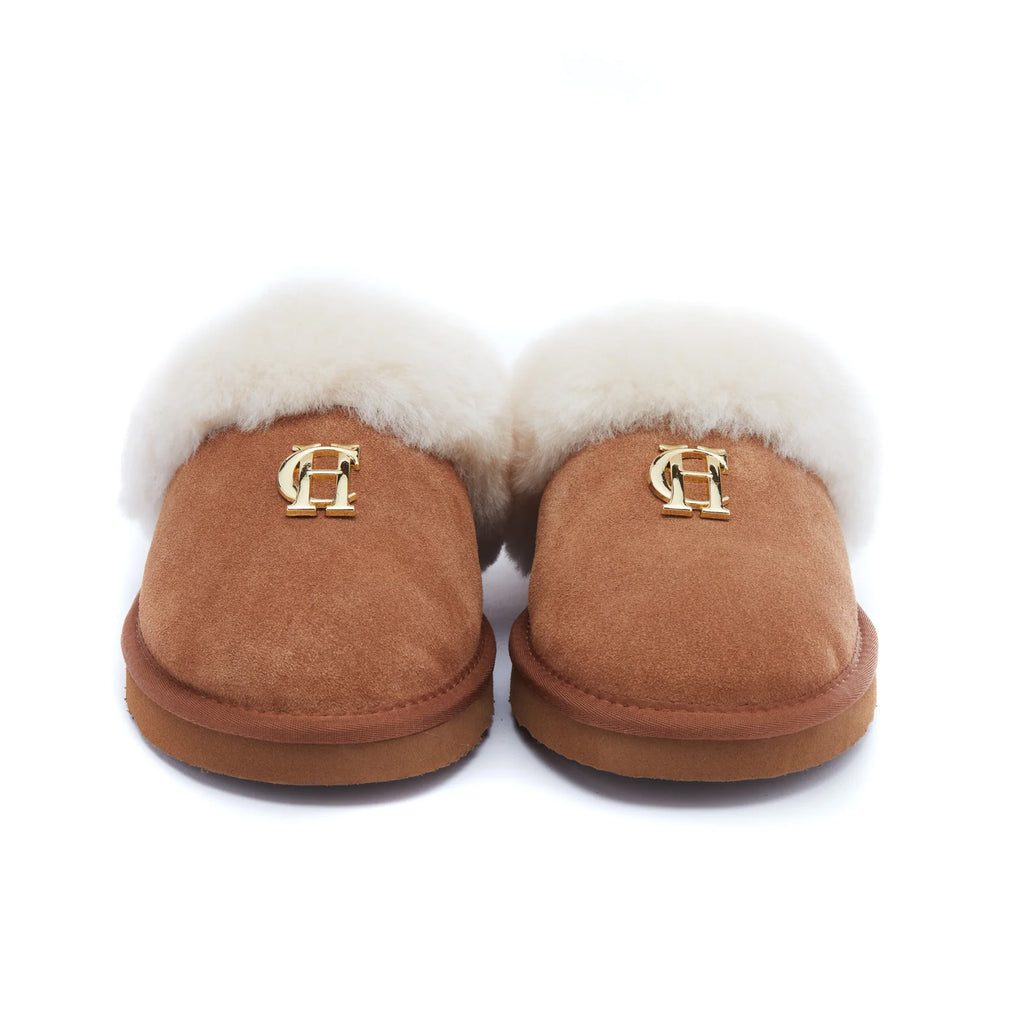 Holland Cooper Shearling Slipper - Tan