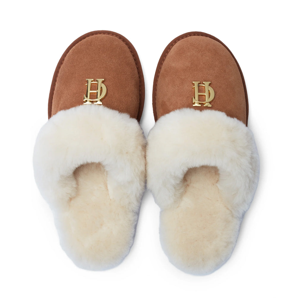 Holland Cooper Shearling Slipper - Tan