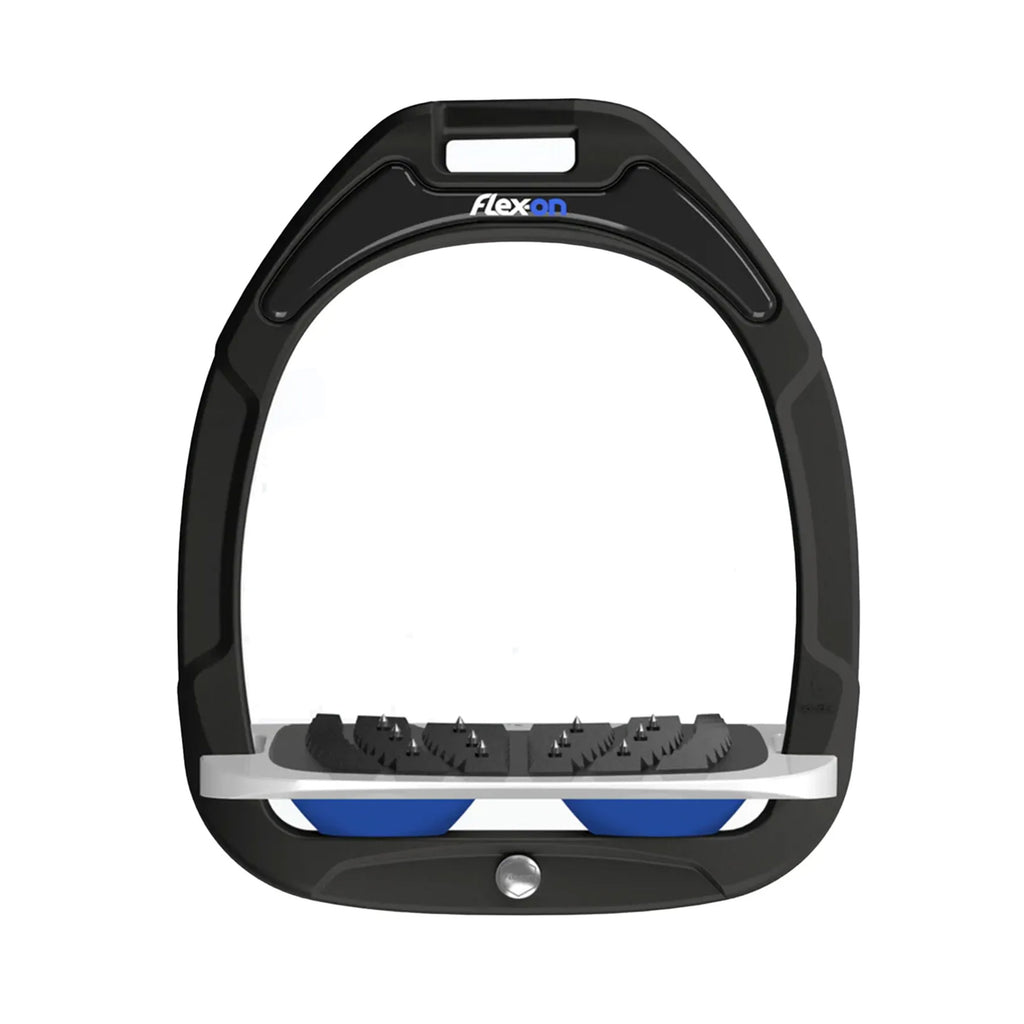 Flex-On Green Composite Inclined Ultra-Grip Stirrups - Grey/Royal