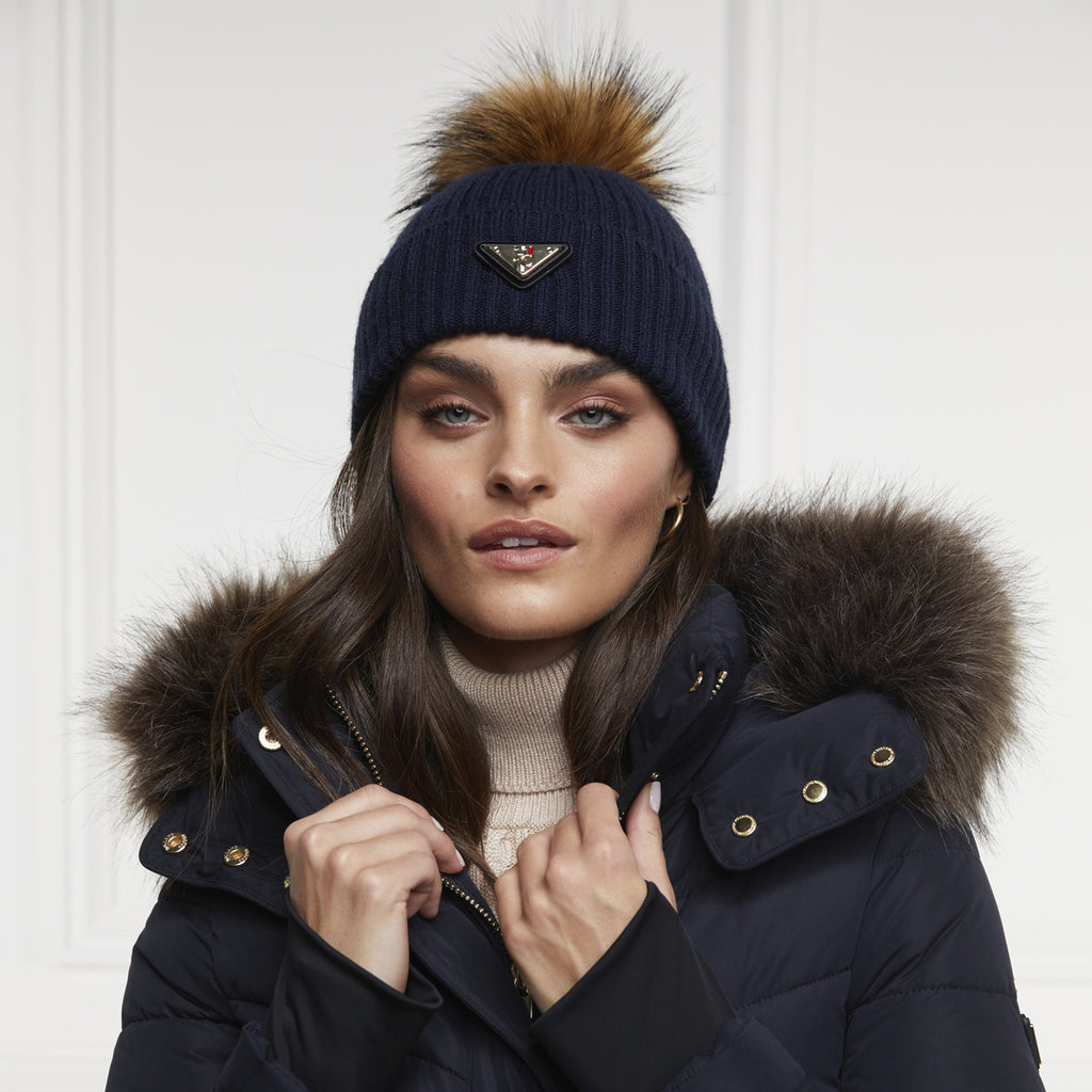 Holland Cooper Burghley Bobble Hat - Ink Navy