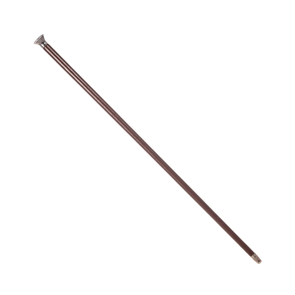 Country Direct Silver Cap Leather Show Cane - Brown