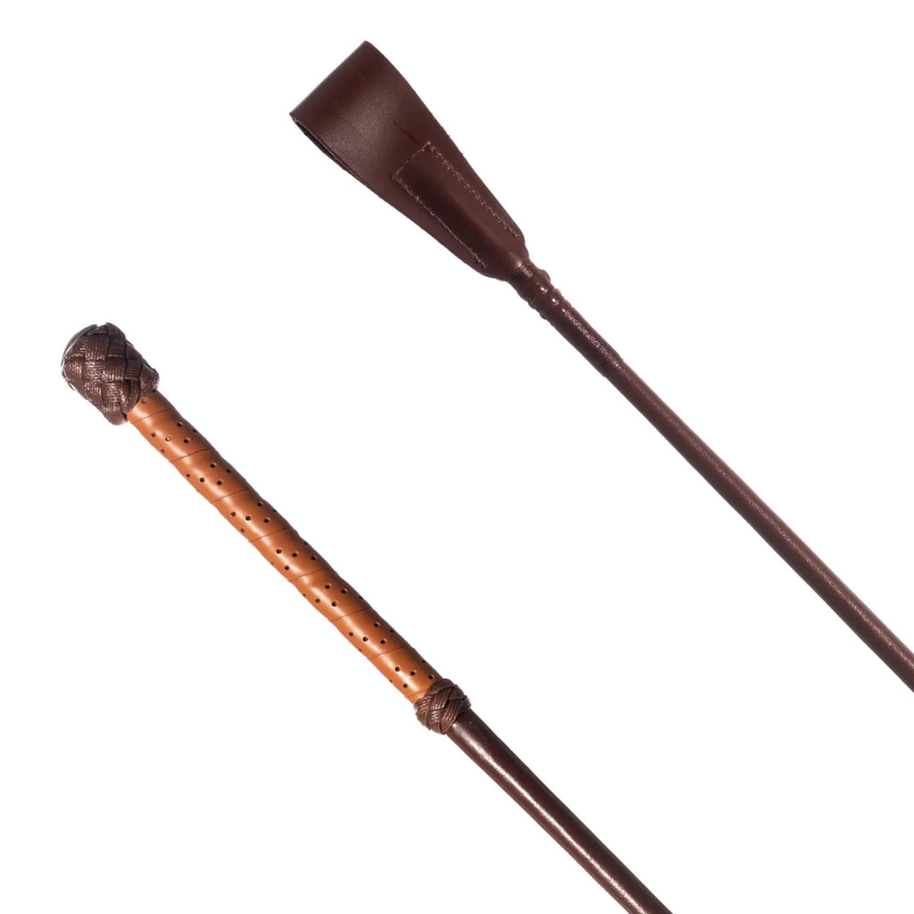 Country Direct Soft Grip Premium Leather Riding Whip - Brown