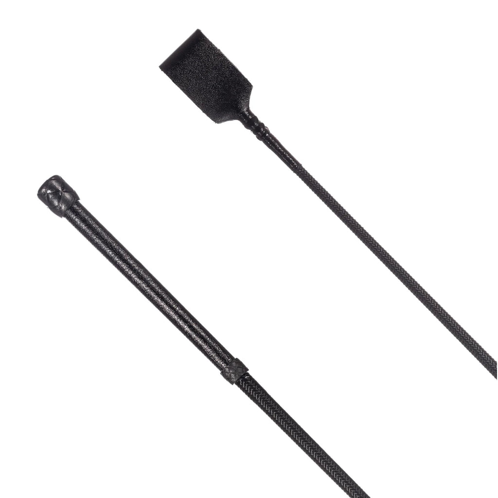 Country Direct Plain Leather Handle Riding Whip - Black