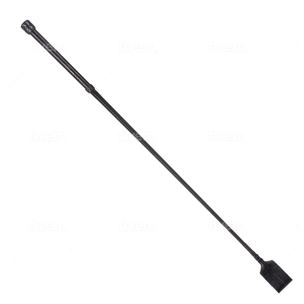 Country Direct Plain Leather Handle Riding Whip - Black