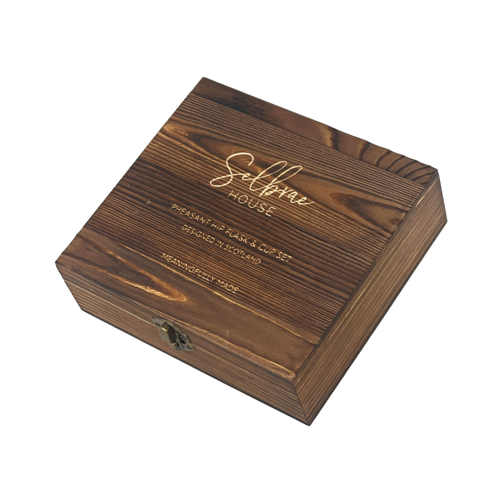 Selbrae House Pheasant Hip Flask and Cup Set