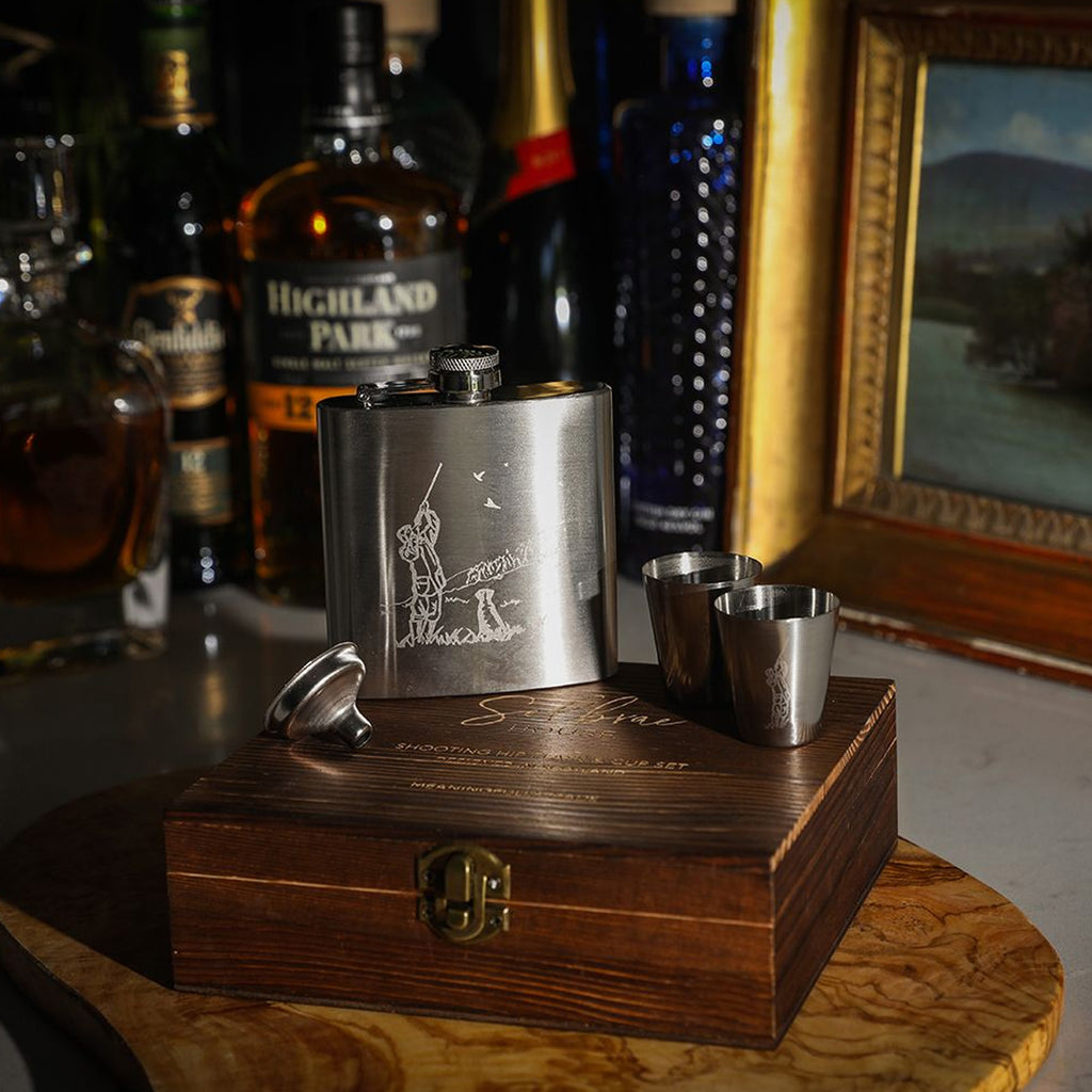 Selbrae House Shooting Hip Flask and Cup Set