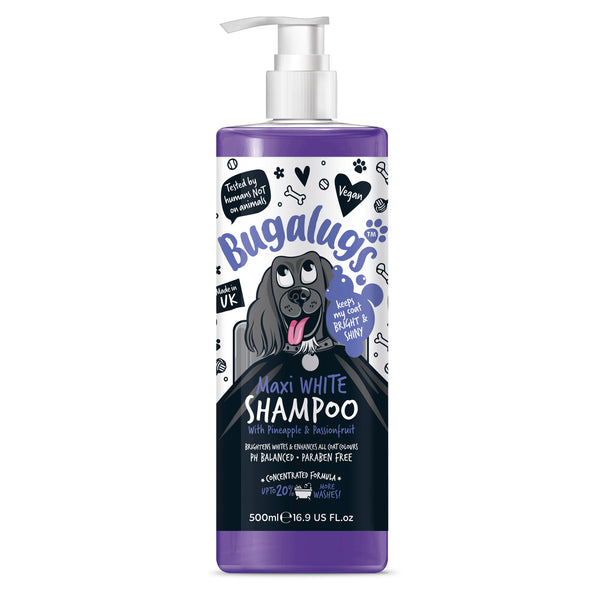 Bugalugs Maxi White Whitening Dog Shampoo - 500ml