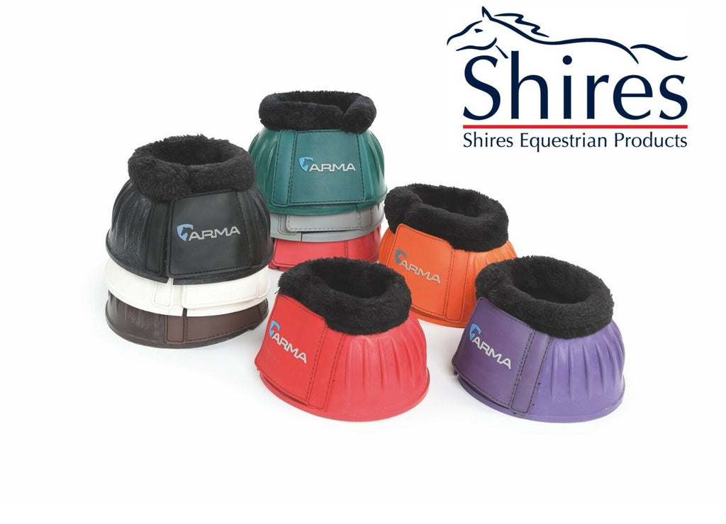 Shires Arma Fleece Topped Over Reach Boots - Red