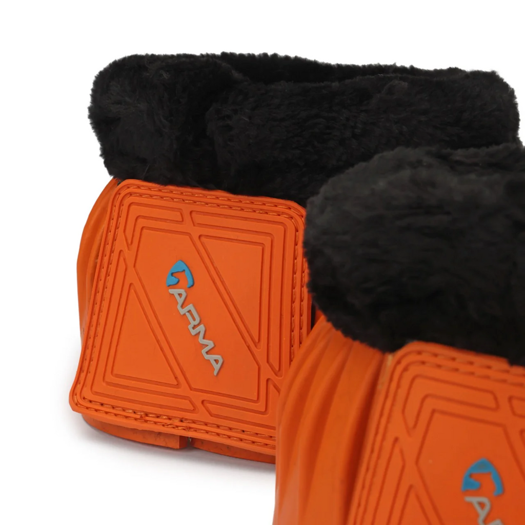 Shires Arma Fleece Topped Over Reach Boots - Orange
