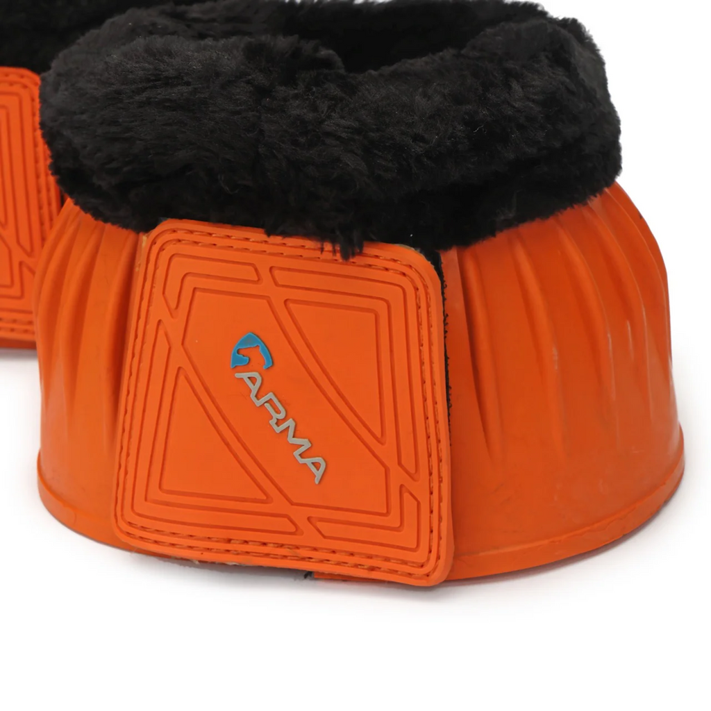 Shires Arma Fleece Topped Over Reach Boots - Orange