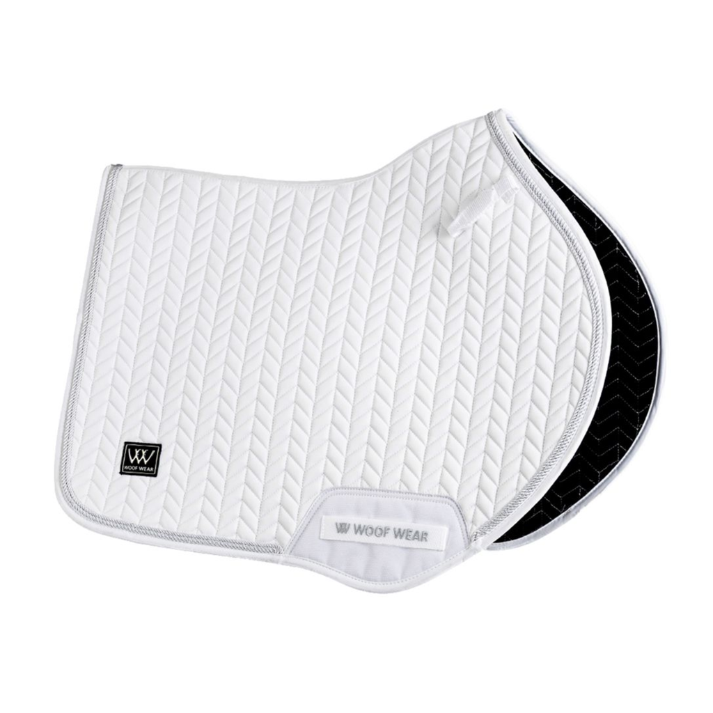 Woof Wear Herringbone Close Contact Saddle Pad - White