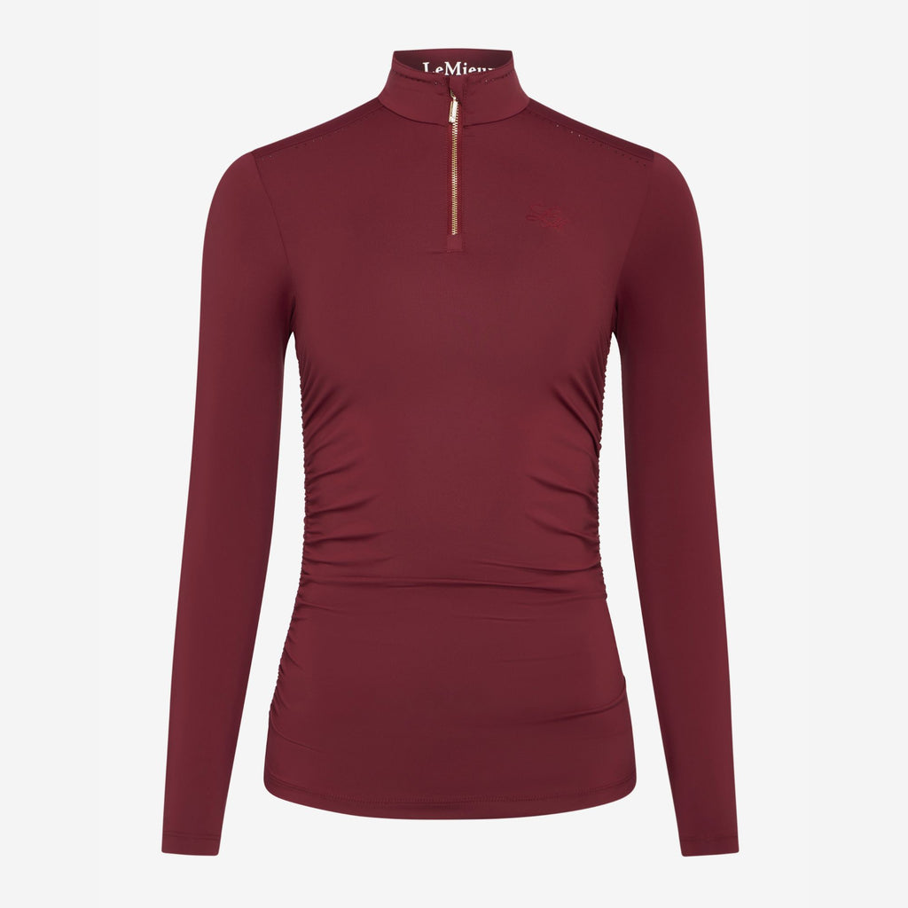 LeMieux Ladies Lustre Ruched Base Layer - Garnet