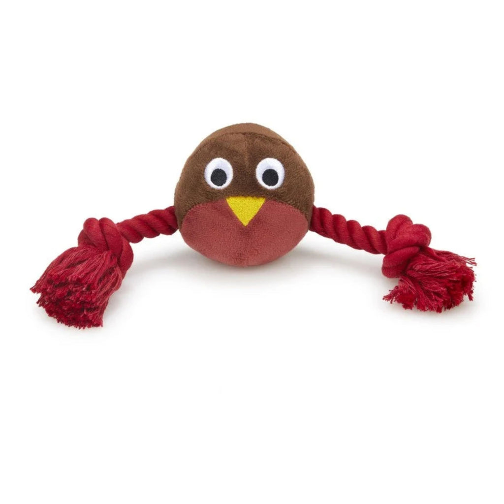 Petface Ryan Robin with Rope Plush Christmas Dog Toy