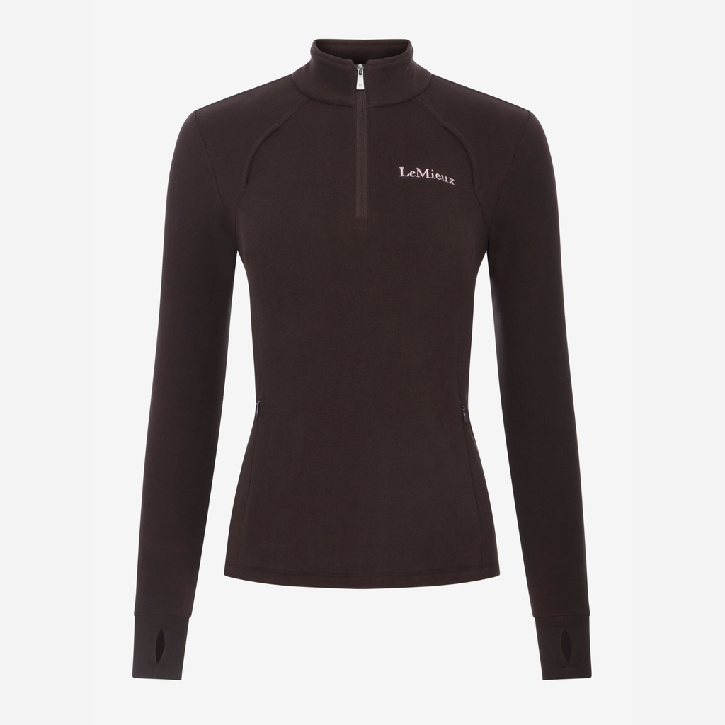 LeMieux Ladies Frances Quarter Zip Fleece - Cocoa