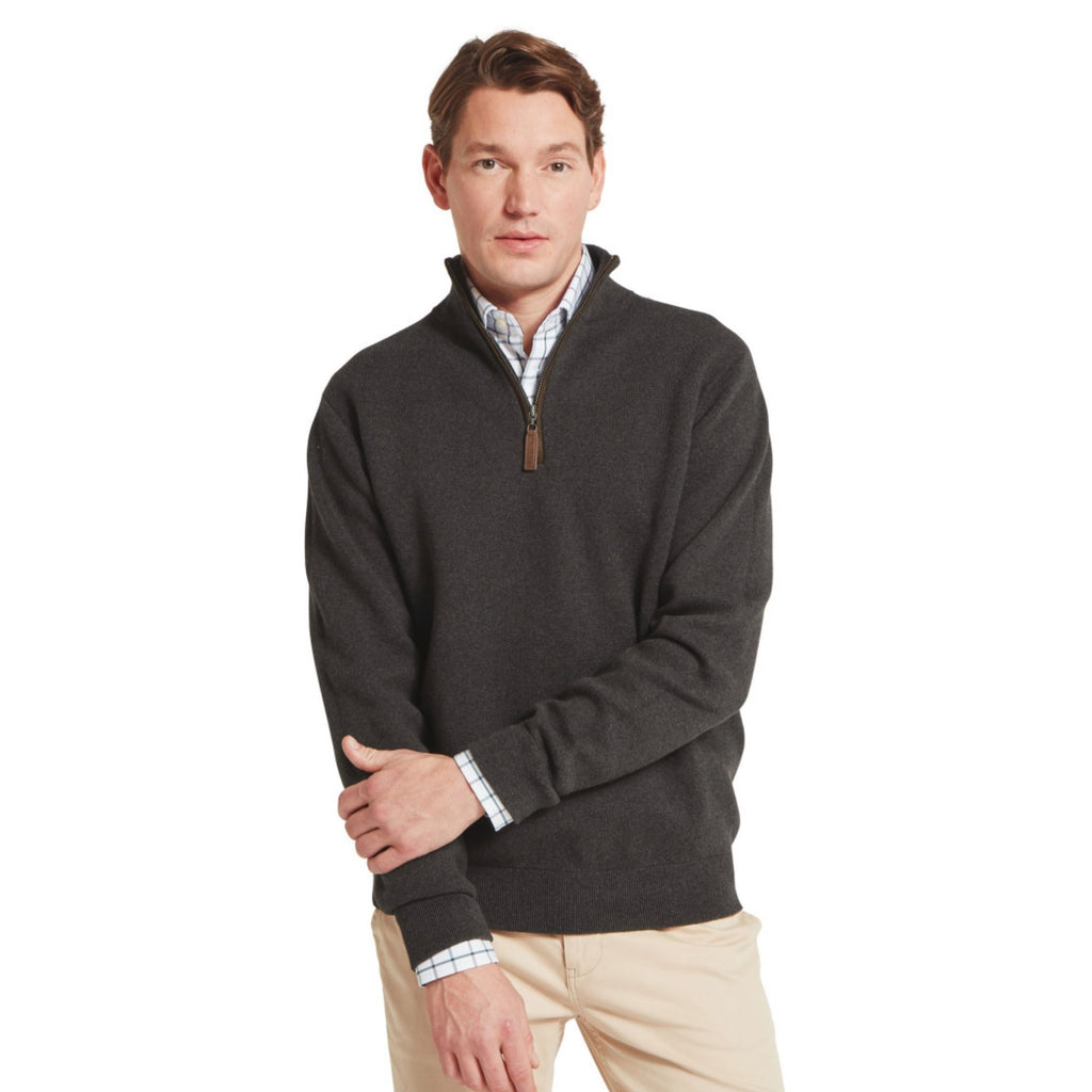 Schoffel Mens Marlow 1/4 Zip Jumper - Charcoal