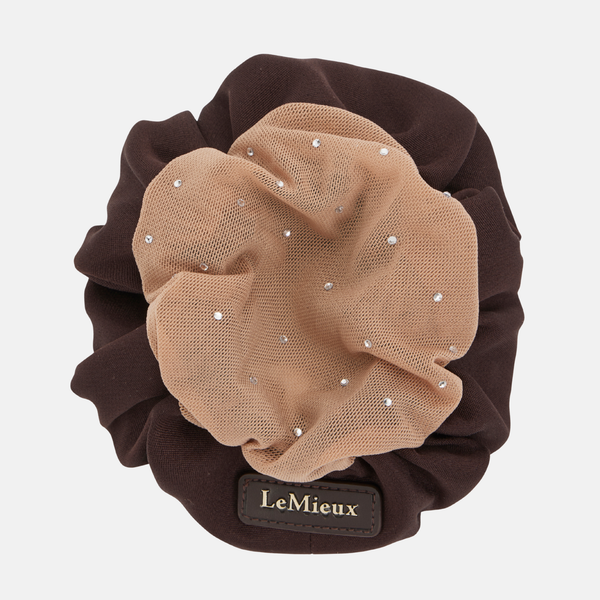 LeMieux Scrunchie with Crystal Hair Net - Brown/Blonde