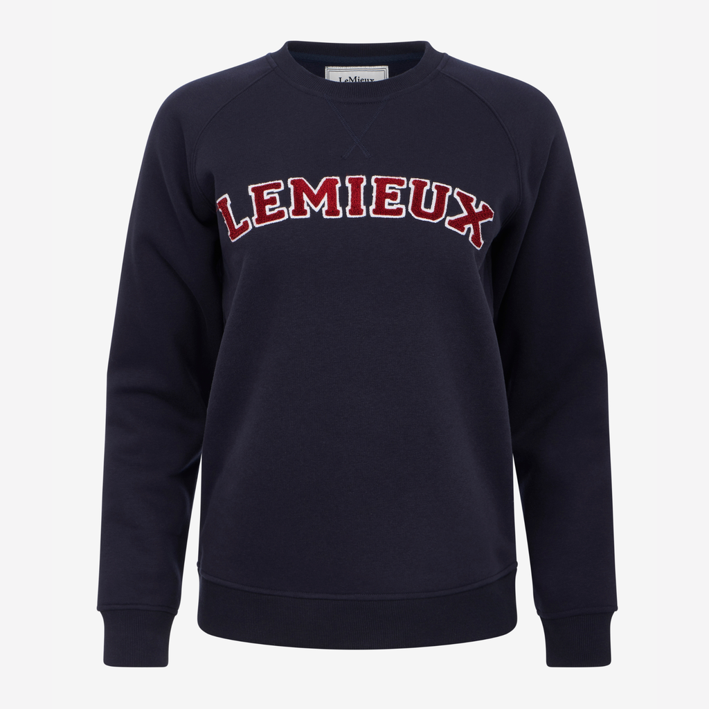 LeMieux Ladies Vida Varsity Crew Neck Sweat - Navy