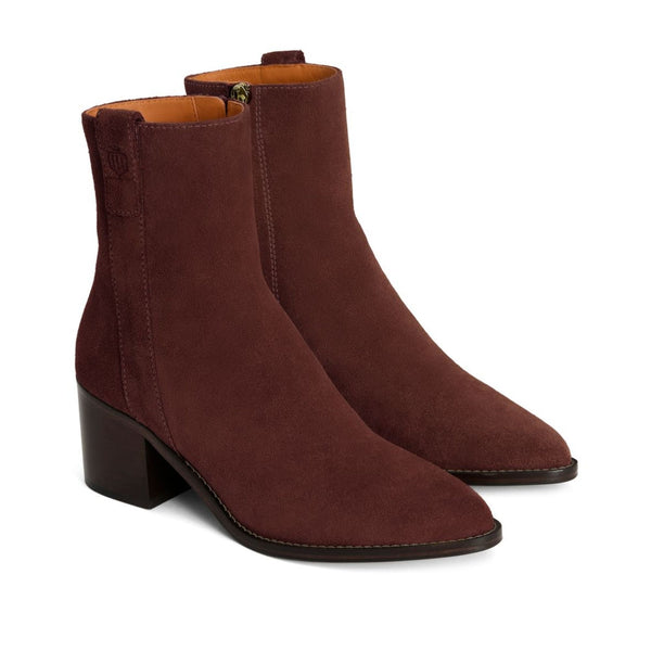 Fairfax & Favor Ladies Heeled Ludlow Ankle Boot - Port Suede