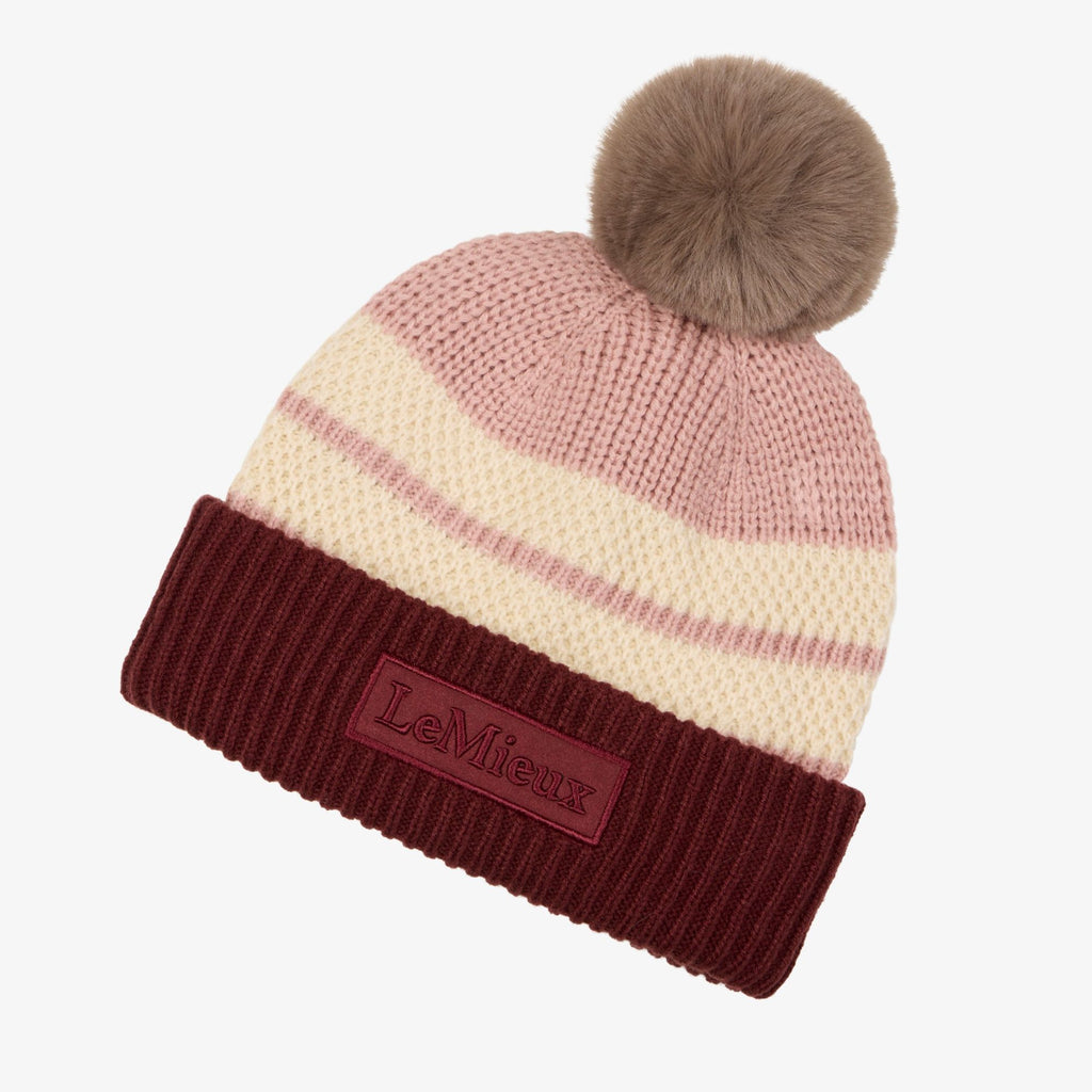 LeMieux x Sealskinz Waterproof Stripe Beanie - Dusty Pink