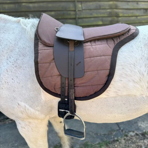 Total Contact Saddles Treeless Synthetic Long Billet Saddle - Chocolate Brown