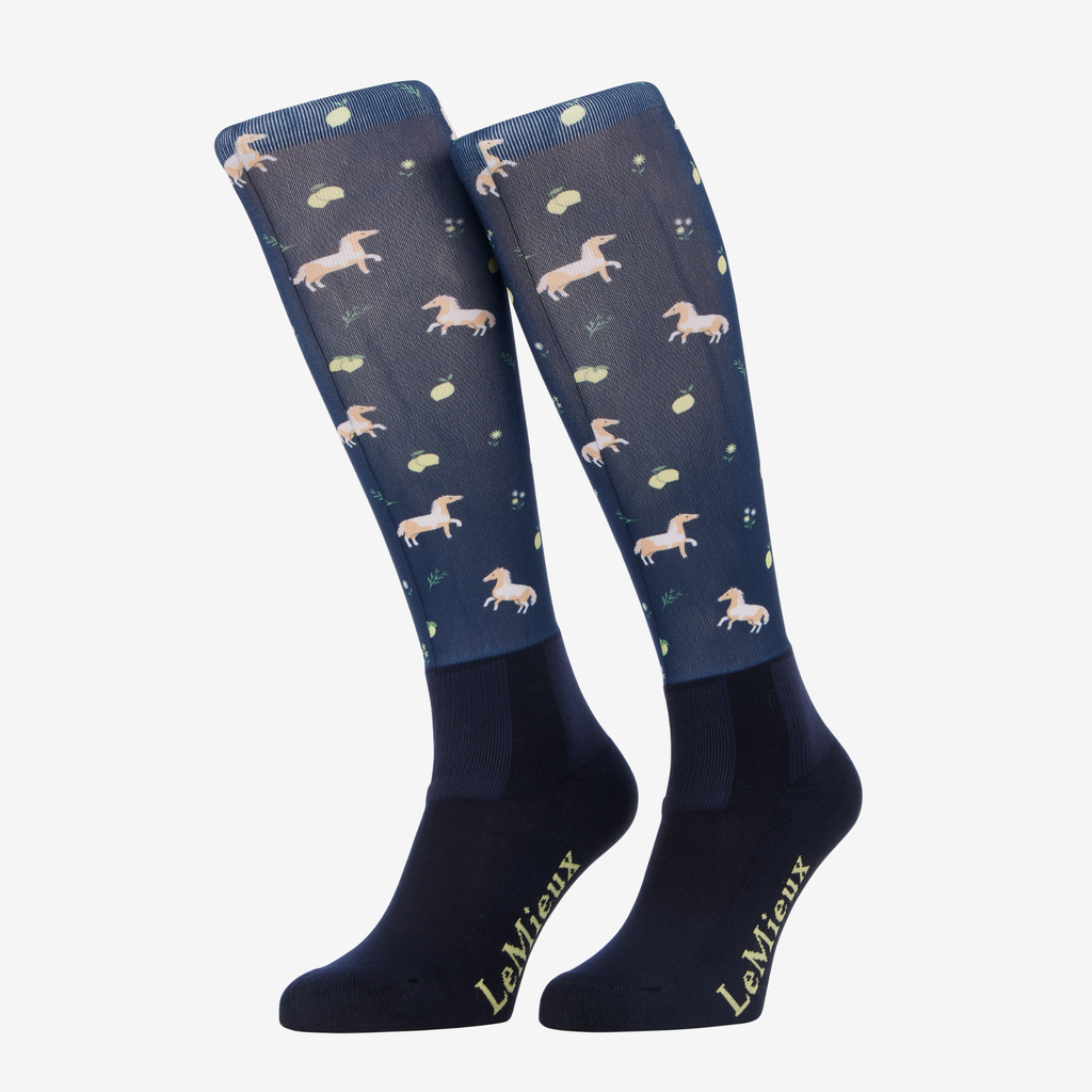 LeMieux Footsie Socks - Lemon/Navy