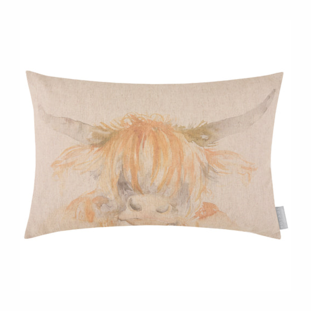 Voyage Maison Highland Coo Printed Cushion - Natural