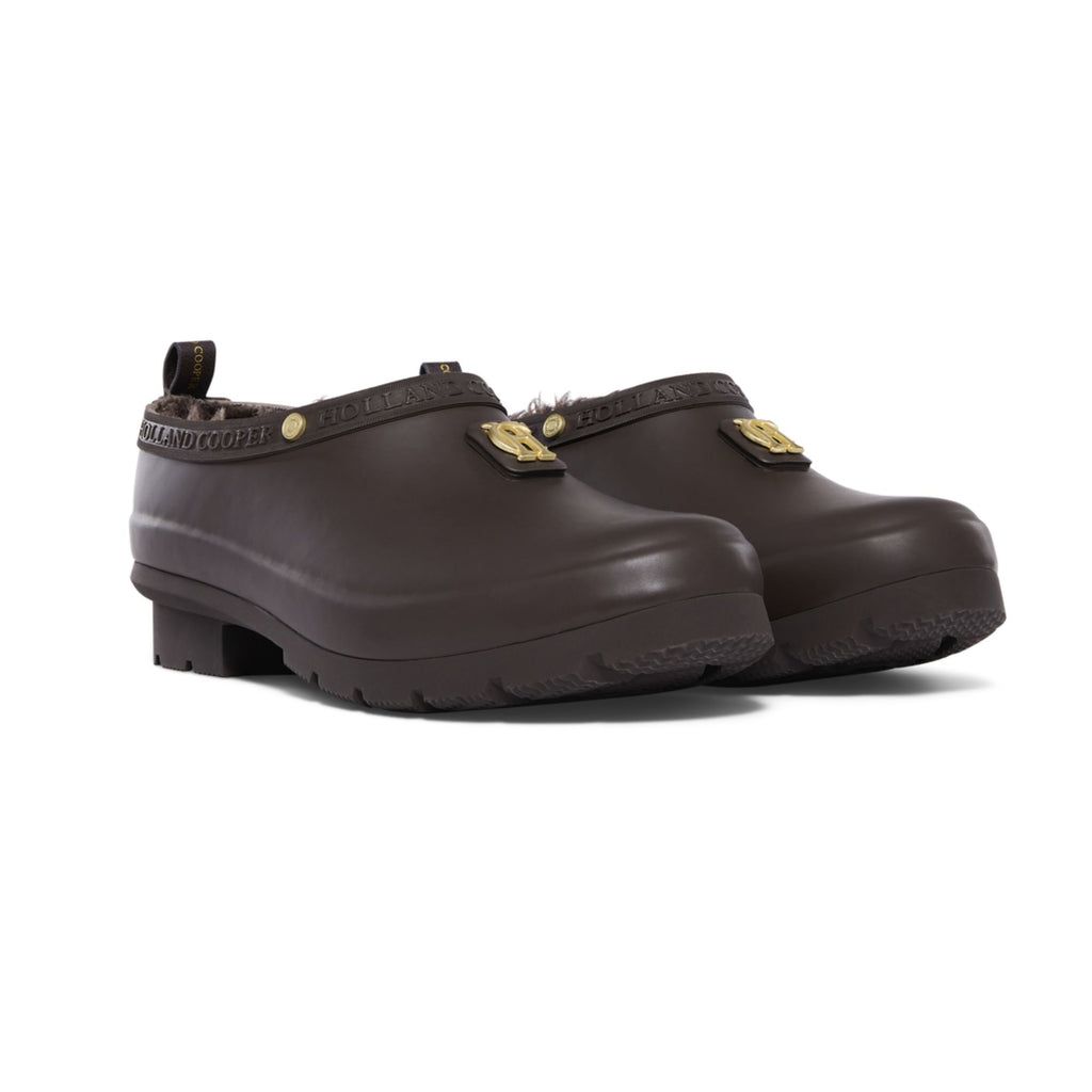 Holland Cooper Sherpa Lined Gardening Loafer - Chocolate Matte Gold