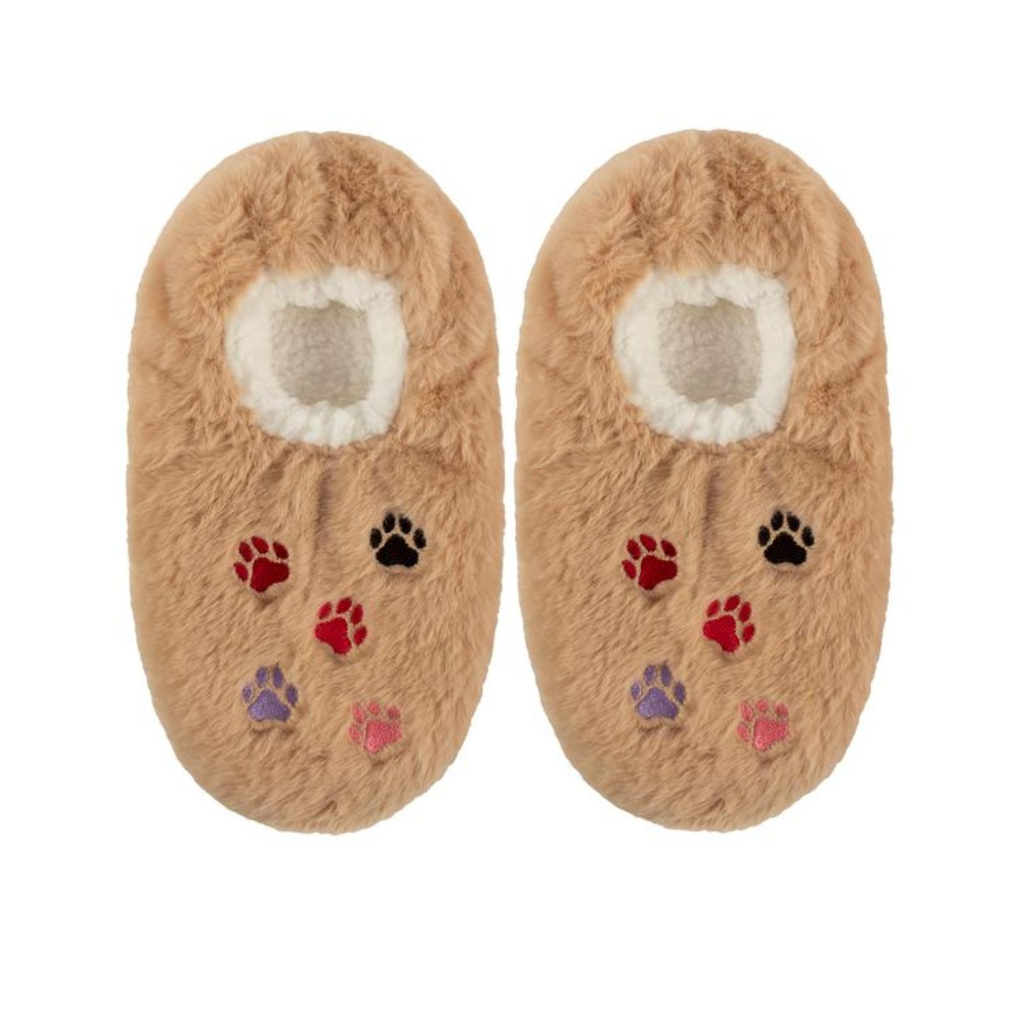 Wildfeet Ladies Slippers - Fluffy Paw Prints