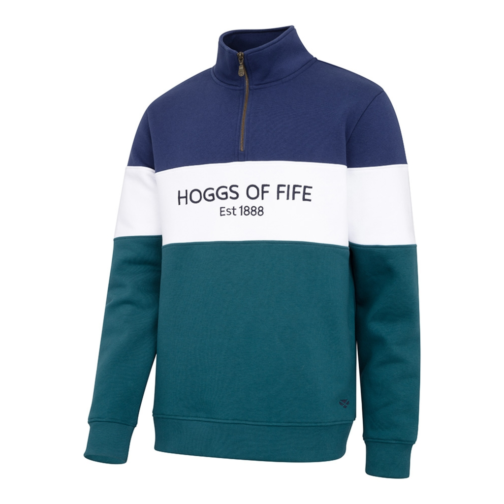 Hoggs of Fife Dumfries 1888 Mens 1/4 Zip - Nordic Blue/Meditteranea
