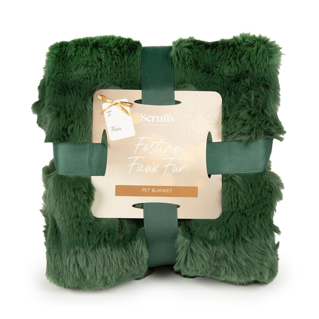 Scruffs Festive Fur Blanket - Green